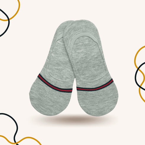 Berry Stripes No Show Socks Grey - SOXO #1 Imported Socks Brand in Pakistan